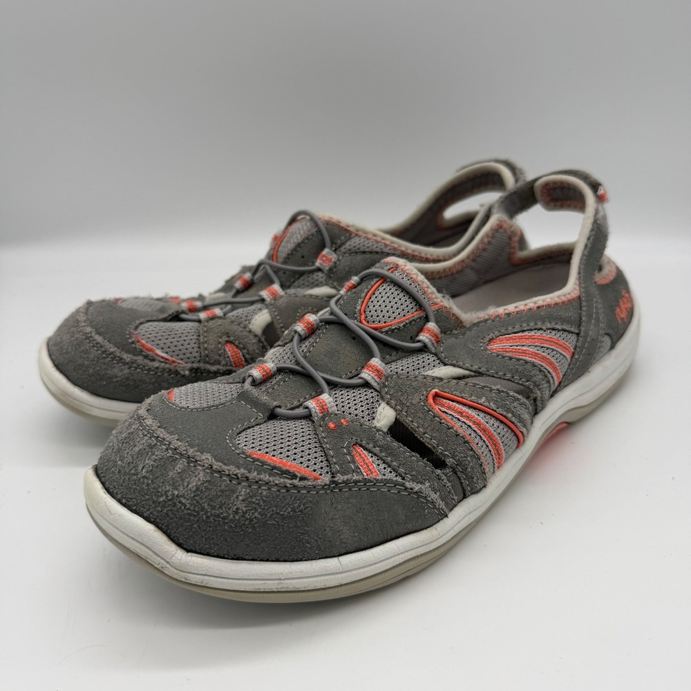 Ryka Womens Gray Orange Fisherman Sandals Trail Walking Shoes Slip On